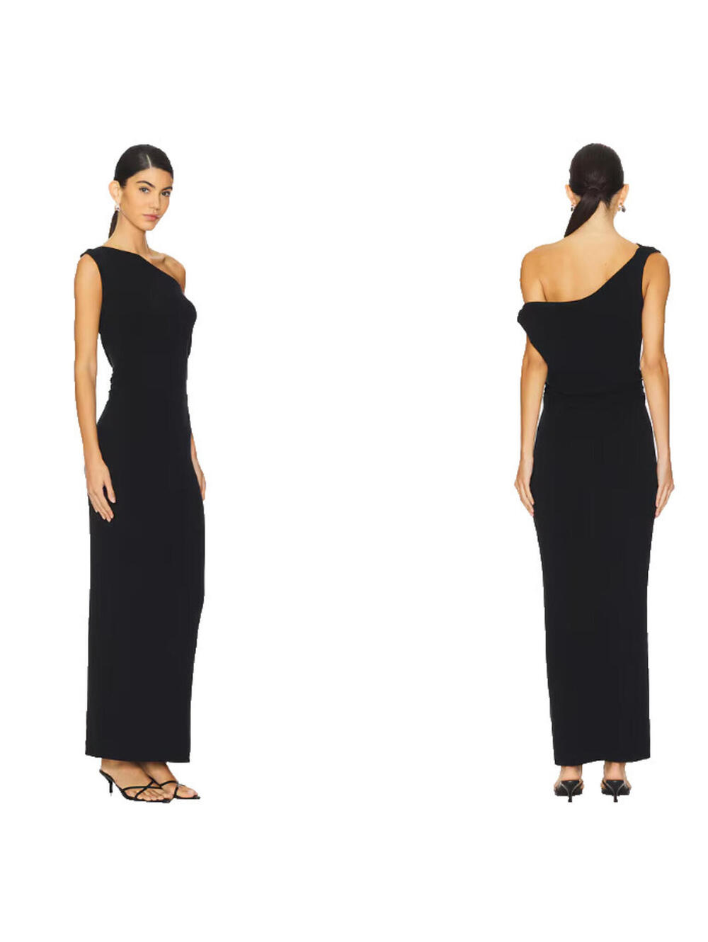 SNDYS Leena Maxi Dress Black off shoulder design Size M NWT - Picture 2 of 7